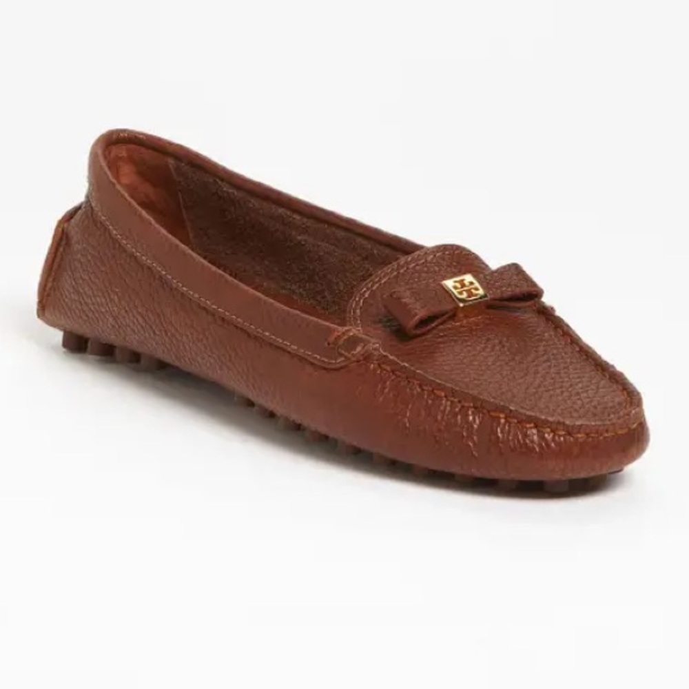 Tory Burch Ludlow Brown Driving Moccasin Slippers